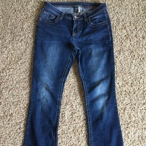 Dark wash blue jeans, woman’s size 6